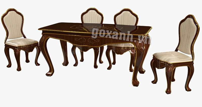 Bàn ăn cổ điển kiểu quý tộc Pháp sang trọng 3