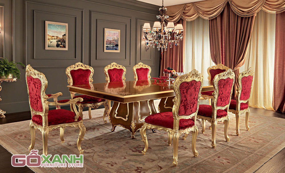Bàn ăn cổ điển mạ vàng, sự lựa chọn dành cho giới quý tộc 1