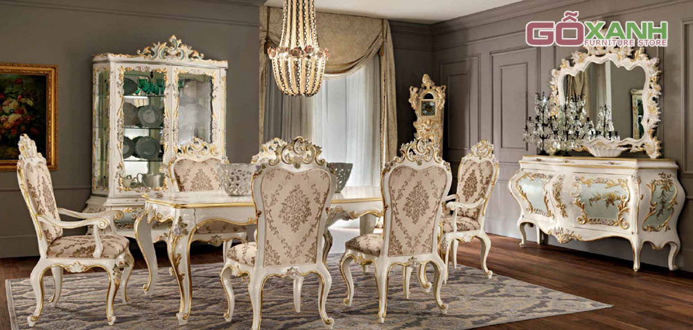 Bàn ăn cổ điển mạ vàng, sự lựa chọn dành cho giới quý tộc 2