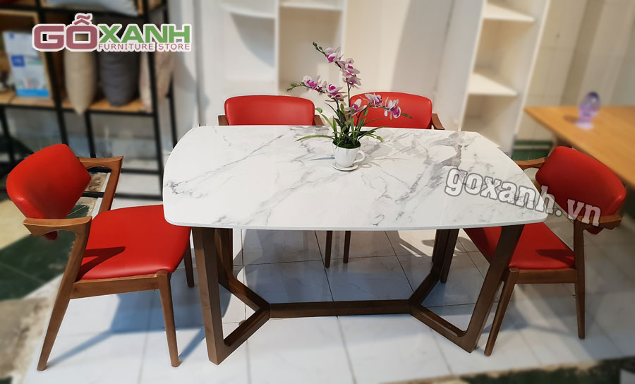ban-an-da-4-ghe-mau-do-phong-cach-3 Bàn ăn đá 4 ghế màu đỏ phòng cách, sắm bàn ăn đẹp giá tốt 3