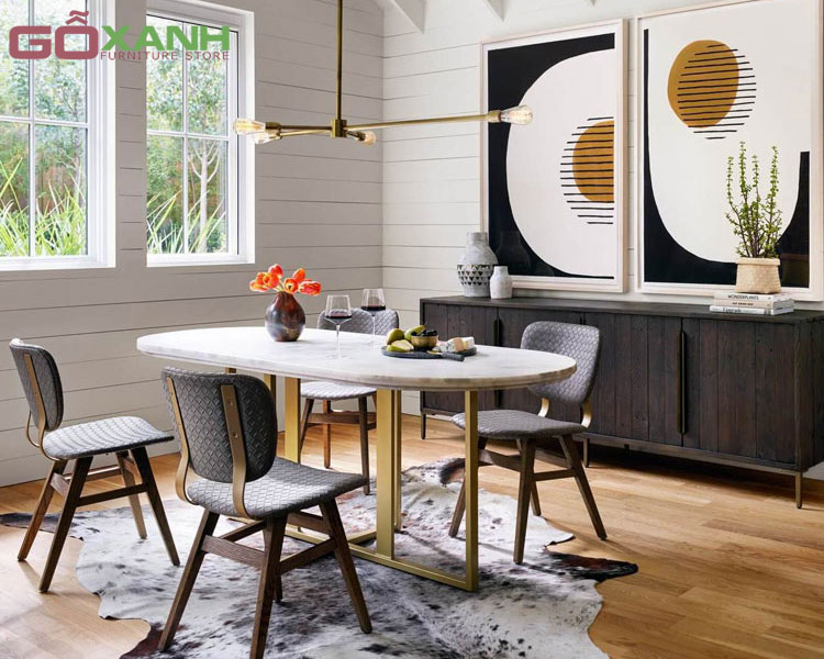 Bàn ăn gia đình, bộ bàn ghế ăn gỗ 2