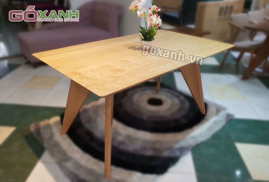 Bàn ăn gỗ sồi màu gỗ tự nhiên, Bàn ăn best seller tại Gỗ Xanh 1