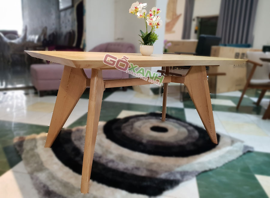 Bàn ăn gỗ sồi màu gỗ tự nhiên, Bàn ăn best seller tại Gỗ Xanh 3