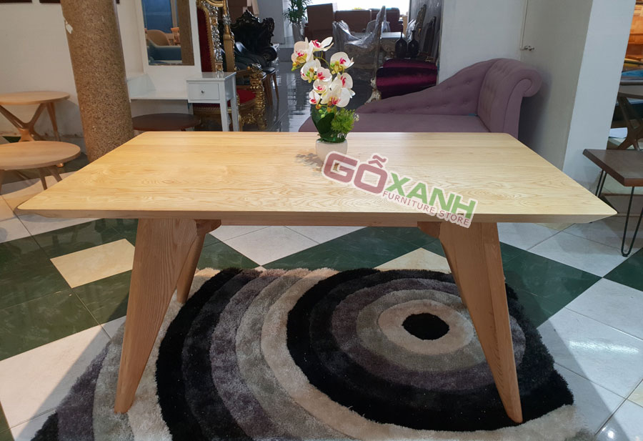 Bàn ăn gỗ sồi màu gỗ tự nhiên, Bàn ăn best seller tại Gỗ Xanh 4