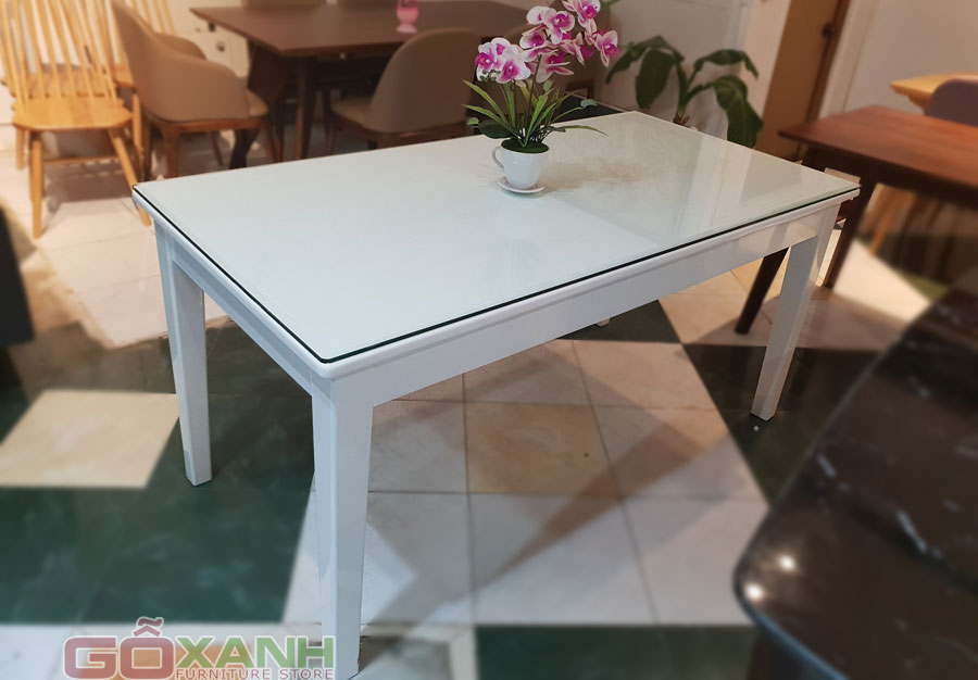 Bàn ăn hiện đại sơn trắng 2k / mẫu bàn ăn đơn giản hiện đại 1