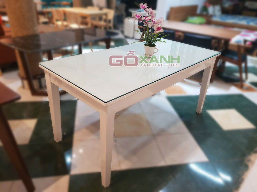 Bàn ăn hiện đại sơn trắng 2k / mẫu bàn ăn đơn giản hiện đại