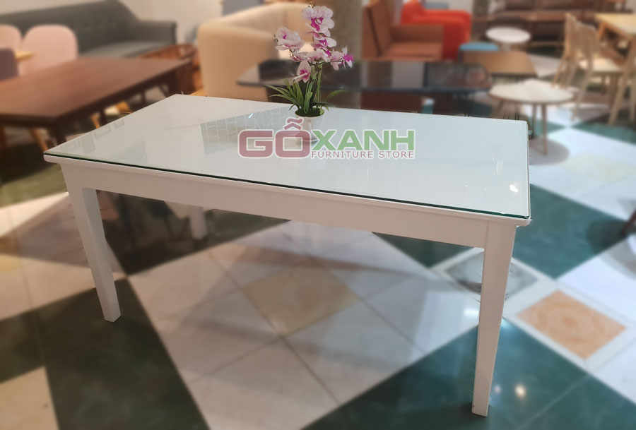 Bàn ăn hiện đại sơn trắng 2k / mẫu bàn ăn đơn giản hiện đại 2