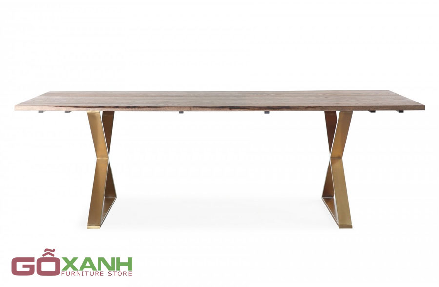 Bàn ăn inox mạ vàng hiện đại co phòng bếp sang trọng