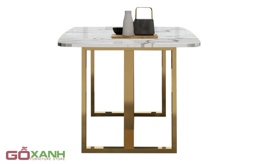 Bàn ăn khung inox mạ PVD