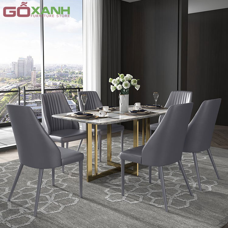 Bàn Ăn Sang Trọng Hiện Đại - Bàn Ăn Inox Mạ Vàng 1