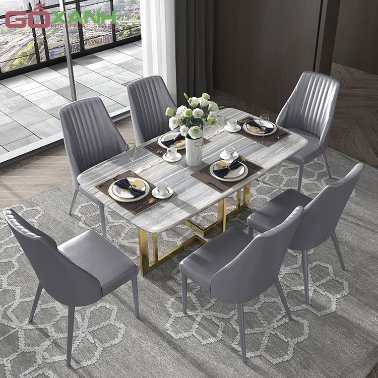 Bàn Ăn Sang Trọng Hiện Đại - Bàn Ăn Inox Mạ Vàng 2