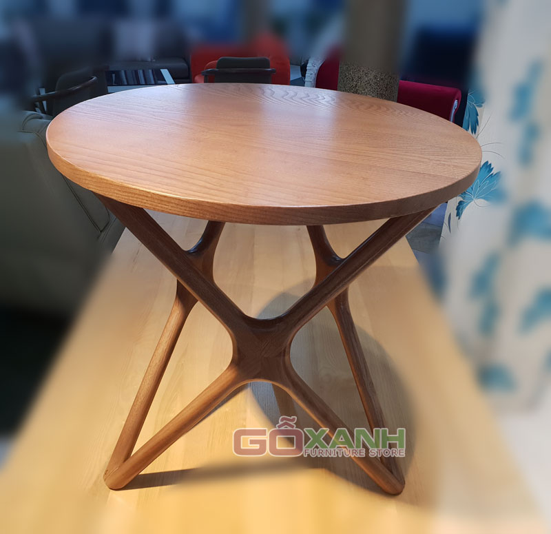 Bàn cafe gỗ sồi kiểu dáng độc đáo, bàn nước gỗ