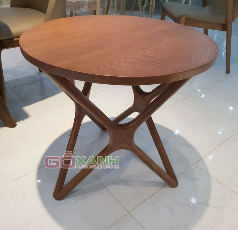Bàn cafe gỗ sồi kiểu dáng độc đáo, bàn nước gỗ 2