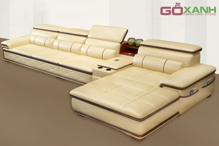 Bàn ghế sofa cao cấp hiện đại giá tại xưởng màu kem