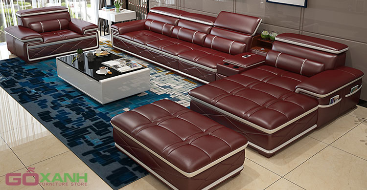 Bàn ghế sofa cao cấp hiện đại giá tại xưởng màu nâu bóng