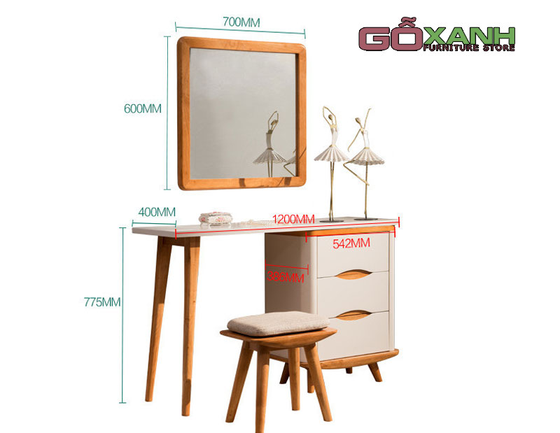 Bàn phấn gỗ công nghiệp, bàn trang điểm đẹp 3