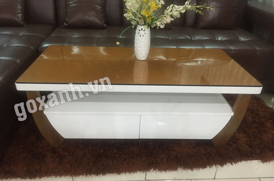 Bàn sofa chân gỗ tự nhiên