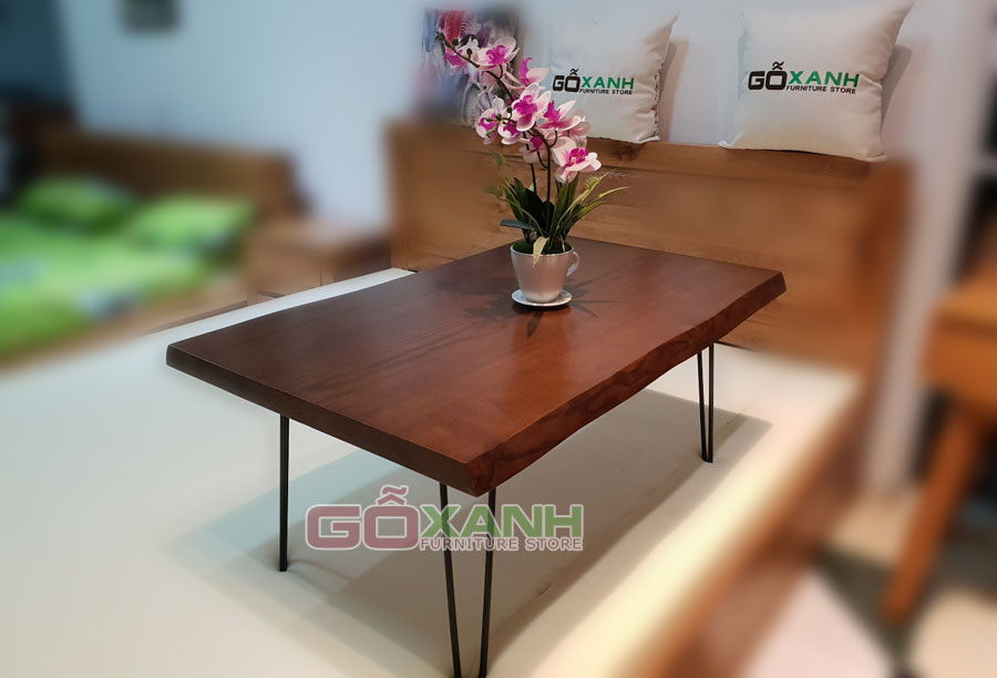 Bàn sofa gỗ tự nhiên dày nguyên tấm / bàn trà gỗ tự nhiên đơn giản 1