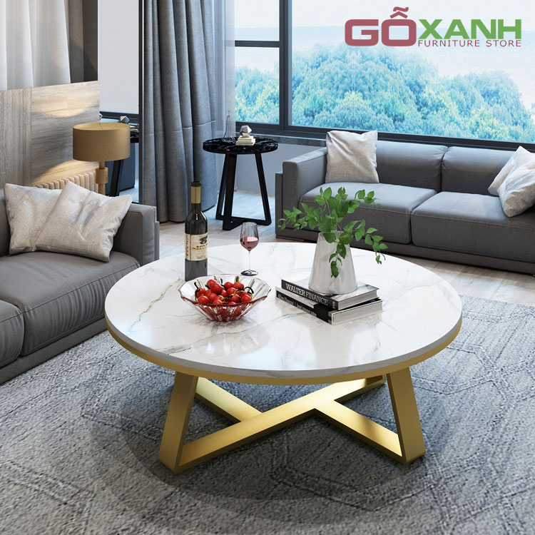 Bàn Sofa Hình Tròn Inox Mạ PVD Ở Đâu Rẻ Nhất - Goxanh.vn 1