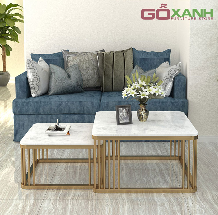 Bàn sofa inox mạ vàng sang trọng giá tốt - mẫu bàn inox cực đẹp hiện đại
