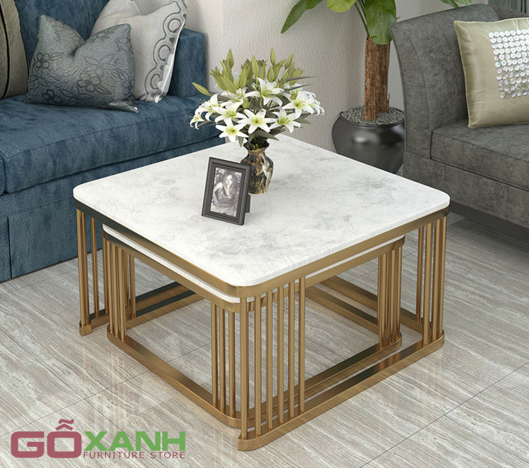 Bàn sofa inox mạ vàng sang trọng giá tốt - mẫu bàn inox cực đẹp hiện đại 5