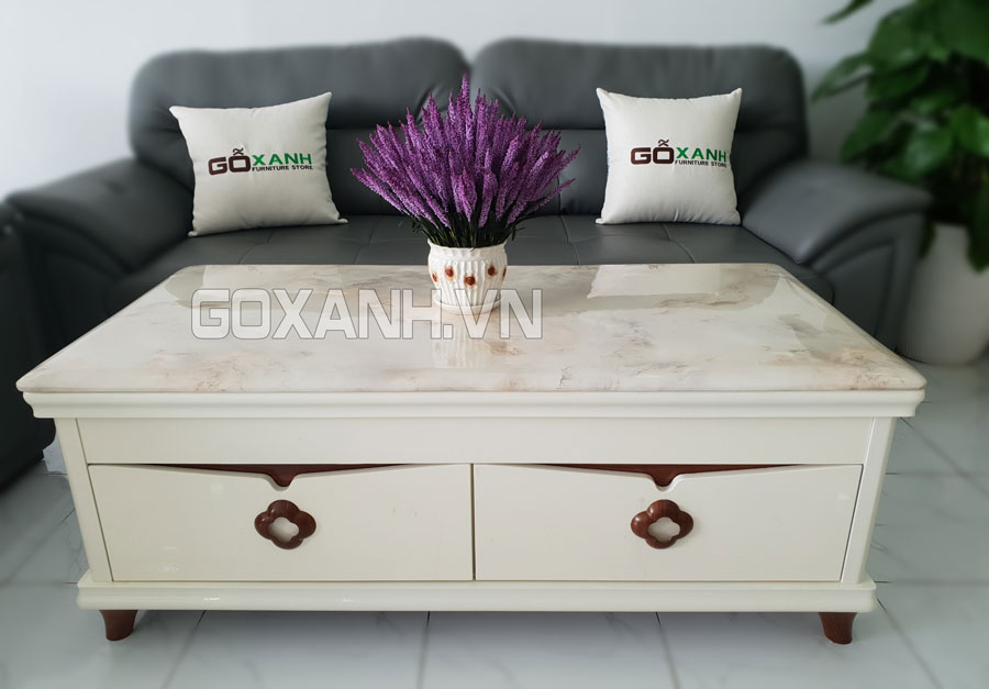 Bàn sofa mặt đá màu trắng cực đẹp và hiện đại / bàn salon mặt đá đẹp 1