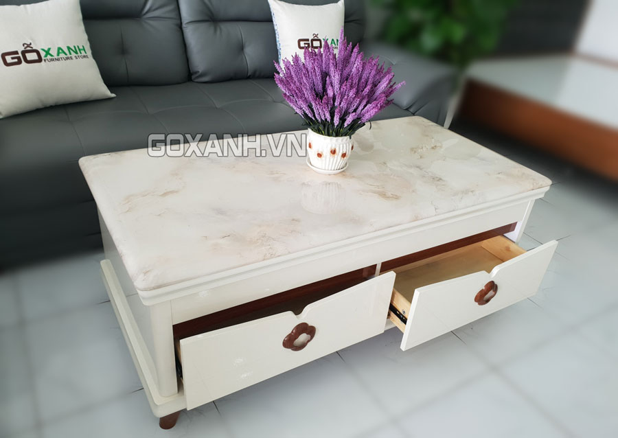 Bàn sofa mặt đá màu trắng cực đẹp và hiện đại / bàn salon mặt đá đẹp 2