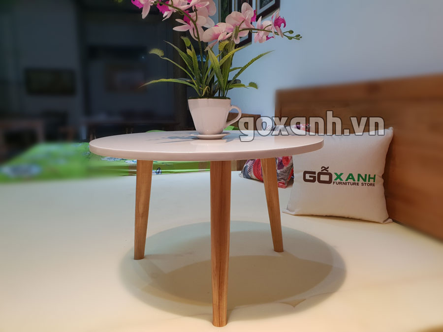 Bàn sofa mặt tròn màu trắng / bàn nước đơn giản hình tròn 2