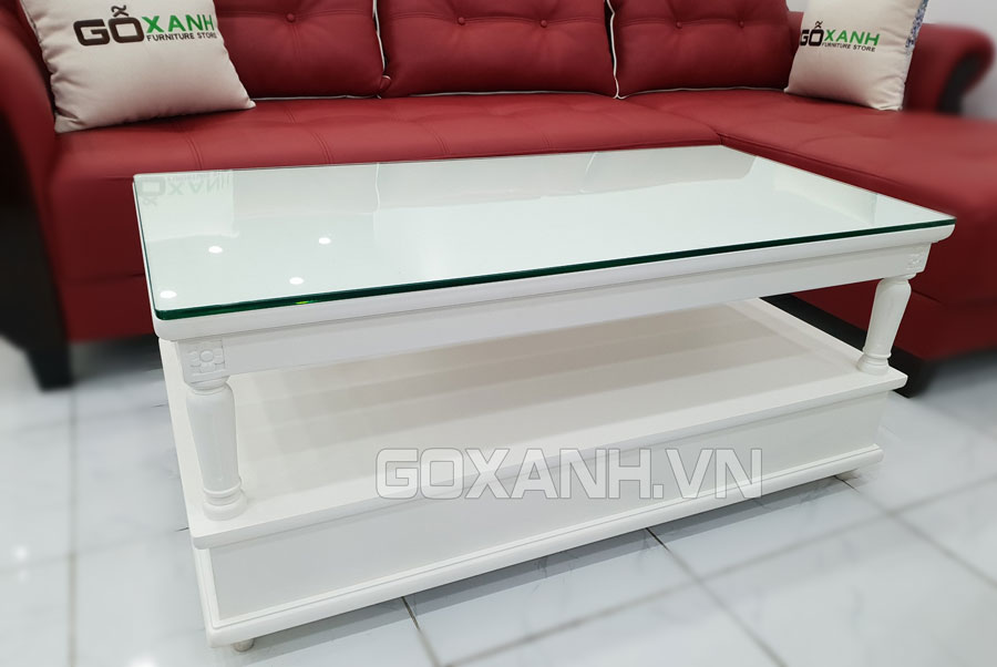 Bàn sofa sơn trắng bán cổ điển / bàn trà bán cổ điển sơn 2K màu trắng mờ