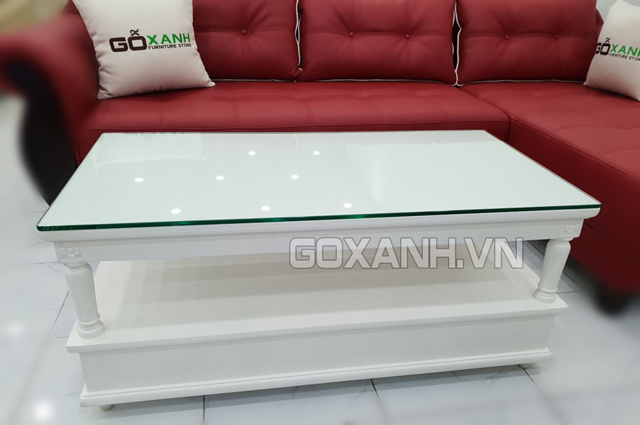 Bàn sofa sơn trắng bán cổ điển / bàn trà bán cổ điển sơn 2K màu trắng mờ 2