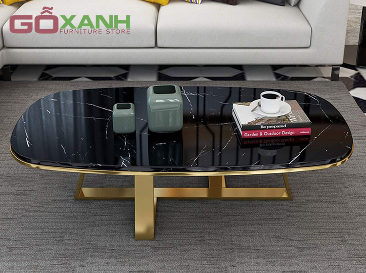 Bàn trà chân inox mạ vàng PVD siêu đẹp 3