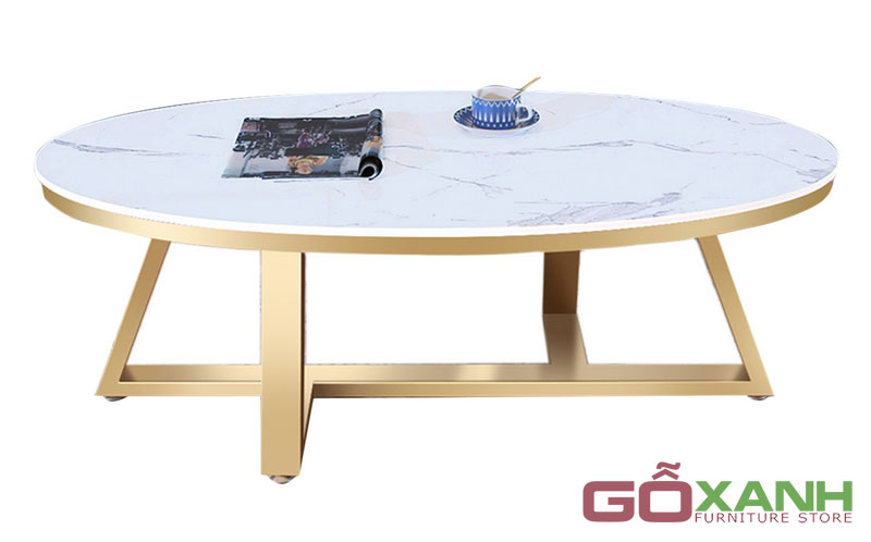 Bàn trà giá rẻ chân inox xi mạ PVD siêu đẹp