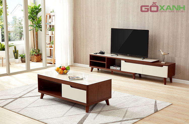 Bàn trà gỗ kiểu dáng nhập khẩu, bàn trà gỗ công nghiệp giá tốt 3