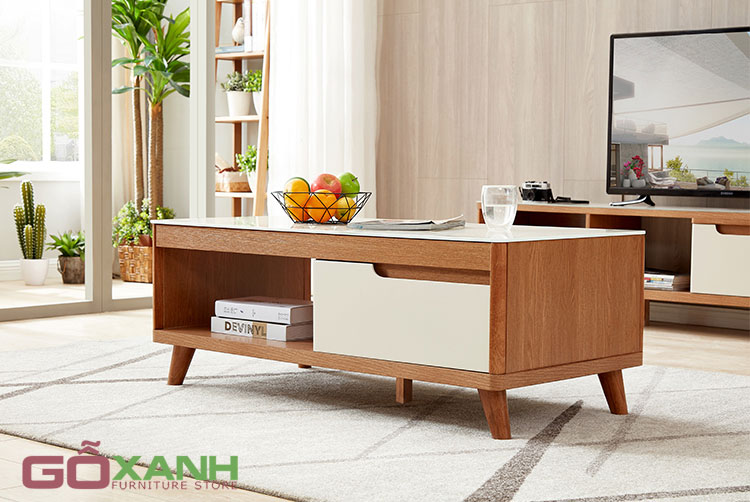 Bàn trà gỗ kiểu dáng nhập khẩu, bàn trà gỗ công nghiệp giá tốt 2