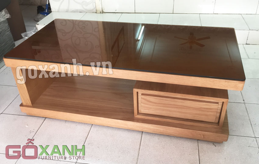 Bàn trà phủ veneer sồi