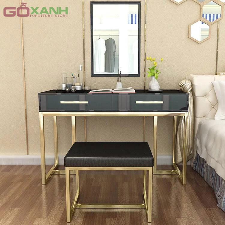 Bàn Trang Điểm Chân Inox Mạ PVD Màu Vàng - Goxanh.vn 1