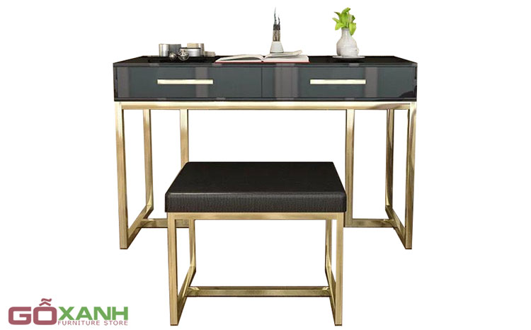 Bàn trang điểm chân inox mạ PVD màu vàng