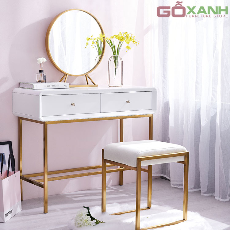 Bàn Trang Điểm Inox Xạ Vàng - Nội Thất Gỗ Xanh 1