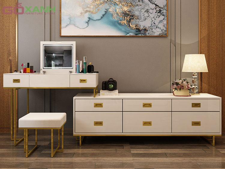 Bàn Trang Điiểm Kết Hợp Kệ Tivi - Nội Thất Gỗ Xanh 1