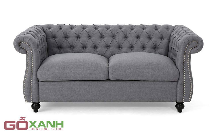 Băng sofa tân cổ điển 2 chổ ngồi bọc da Microfiber cao cấp chống trày