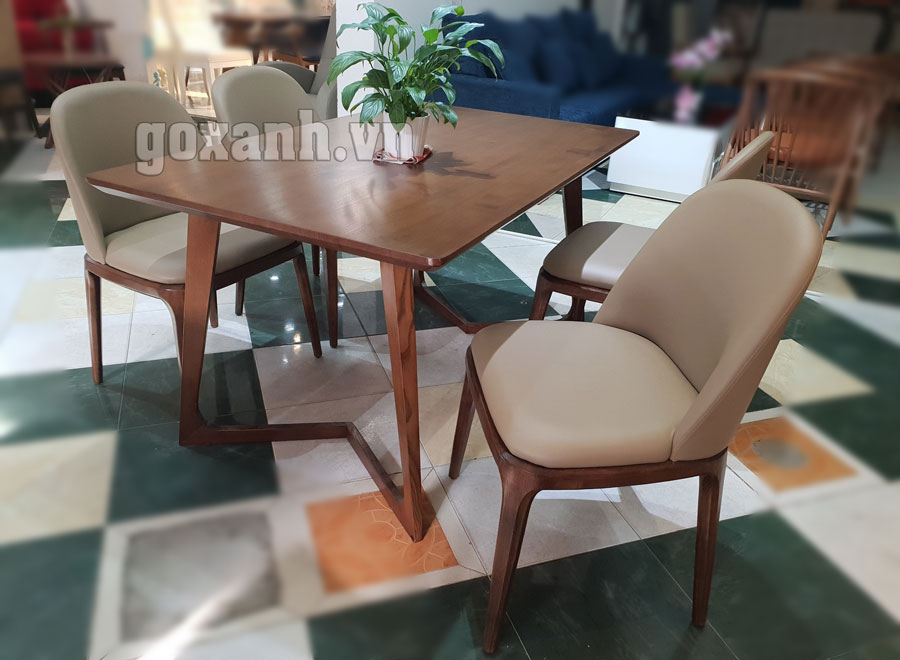 Bộ bàn ăn 4 ghế hiện đại cao cấp gỗ sồi, bàn ghế ăn cao cấp 1