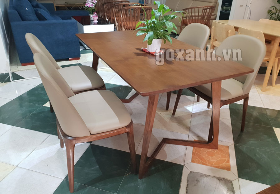 Bộ bàn ăn 4 ghế hiện đại cao cấp gỗ sồi, bàn ghế ăn cao cấp