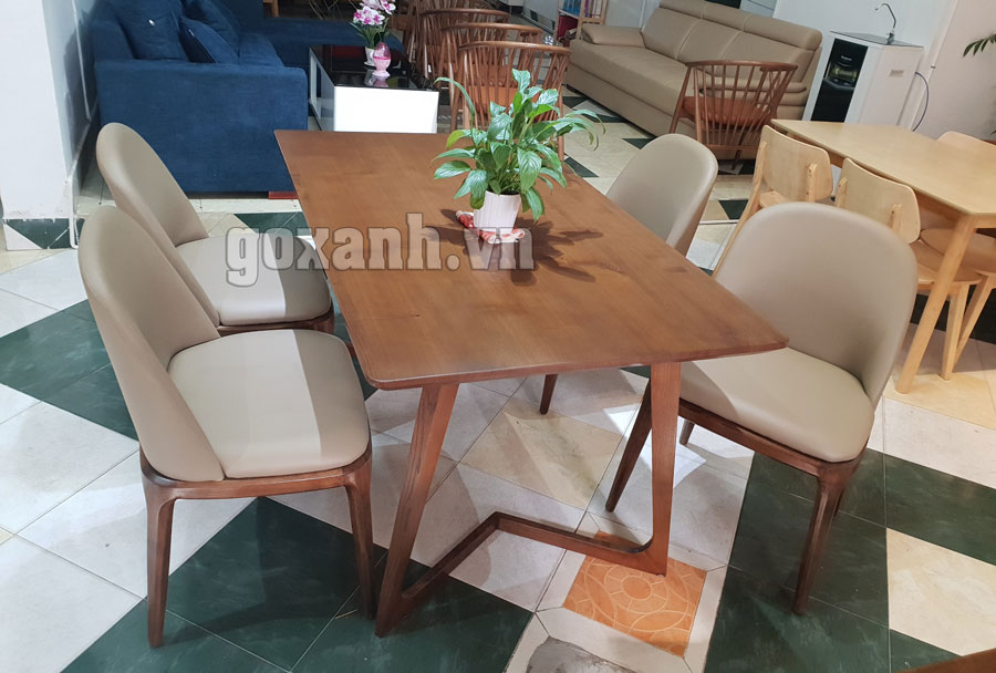 Bộ bàn ăn 4 ghế hiện đại cao cấp gỗ sồi, bàn ghế ăn cao cấp 2