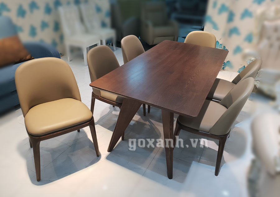 Bộ bàn ghế ăn cao cấp 6 ghế gỗ sồi