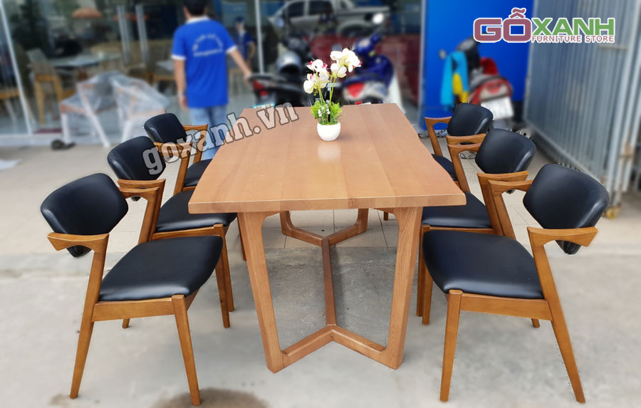 Bộ bàn ăn gỗ sồi 6 ghế, Bàn ghế ăn tiêu chuẩn xuất khẩu 1