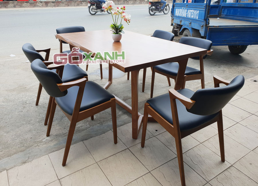 Bộ bàn ăn gỗ sồi 6 ghế, Bàn ghế ăn tiêu chuẩn xuất khẩu 3