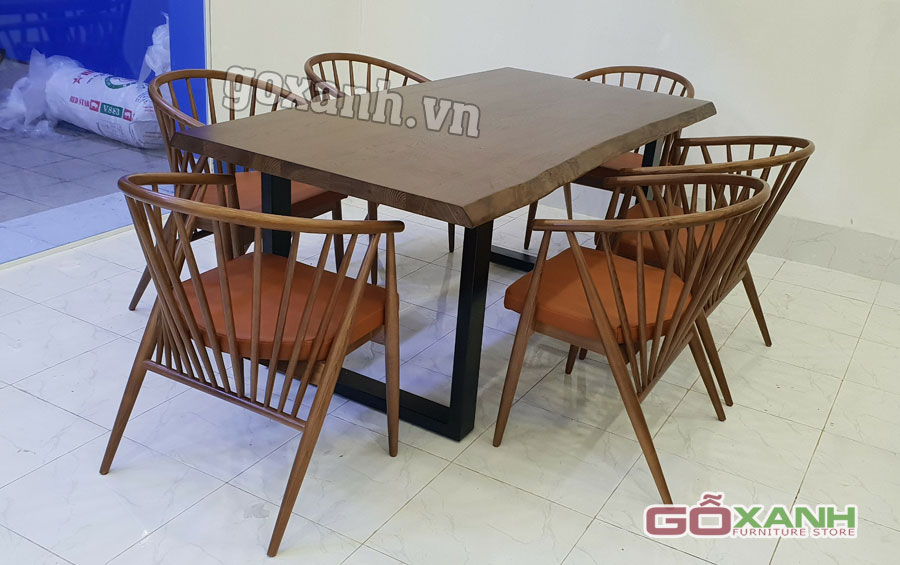 bo-ban-an-go-soi-day-4-phan-2 Bộ bàn ăn gỗ sồi dày 4 phân, Bàn ăn 6 ghế lớn 2
