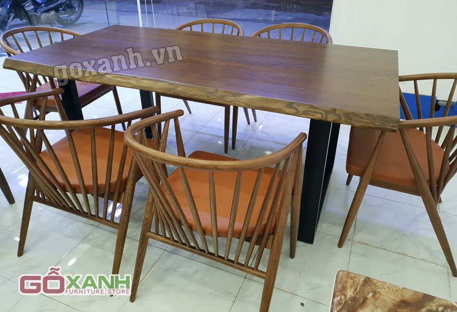 bo-ban-an-go-soi-day-4-phan-3 Bộ bàn ăn gỗ sồi dày 4 phân, Bàn ăn 6 ghế lớn 3