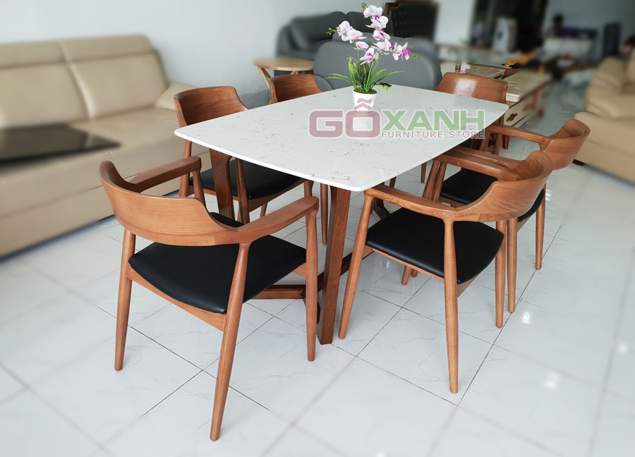 Bộ bàn ăn mặt đá cao cấp / Bàn ghế ăn hiện đại 2018 2