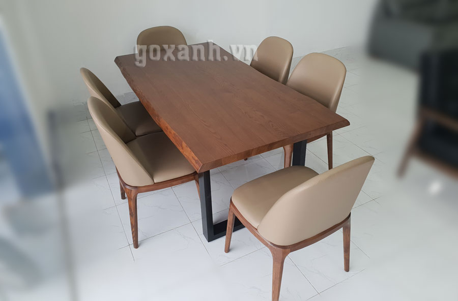 Bộ bàn ăn mặt gỗ giả cổ / Bàn ghế ăn gỗ sồi cao cấp 1
